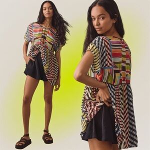 Conditions Apply Anthropologie Women’s Short Sleeve Tunic Top In Size X-Small